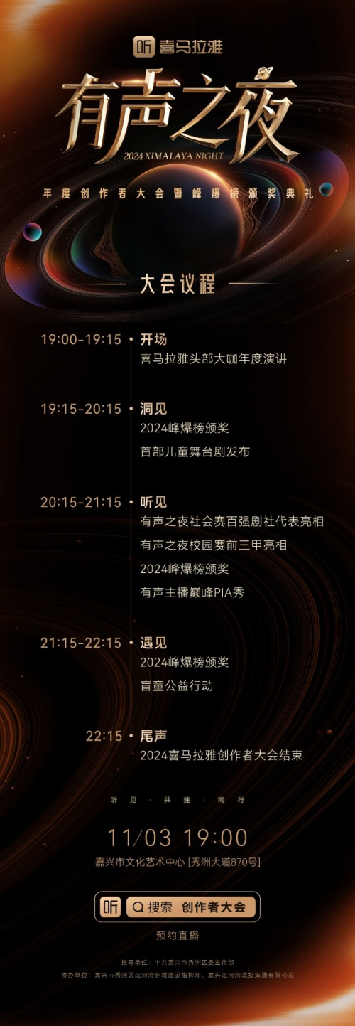 九游娱乐：听见·共建·同行：喜马拉雅2024年度创作者大会即将举行(图2)