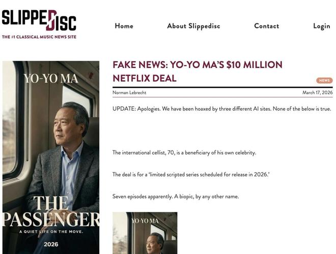 音乐资讯丨尼尔森斯被迫离开波士顿交响乐团；AI撰写马友友假新